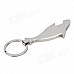 Shark Style Zinc Alloy Bottle Opener Keychain - Silver