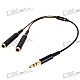 Gold Plated 3.5mm Male to Dual Female Audio Split Adapter