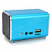 Portable Mini 3W USB 2.0 Speaker w/ MicroSD (TF) - Blue (Cable-50cm)