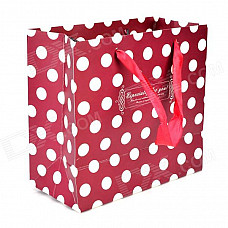 White Dot Pattern Paper Gift Bag - Red