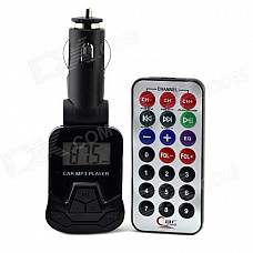 1.1" LCD Wireless FM Transmitting Car MP3 Player w/ TF / USB / SD + Remote Control - Black
