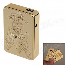 1917 Aluminum Alloy Bull USB Rechargeable Lighter - Golden (5V)