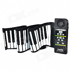 Convenient Flexible 61 Touch Key Piano w/ Speaker - Black + White (4 x AA)