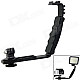 L-Type Dual-Hot-Shoe Handheld Stand Bracket w/ Mount Adapter for DV / Digital Camera / GoPro Hero 4/3/2