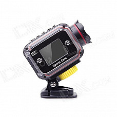 ESER F24C 1.5" TFT HD 2.0 MP CMOS Portable Outdoor Sport Waterproof Camcorder - Black