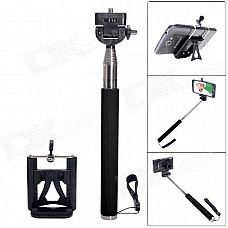 Fat Cat Portable Monopod for Camera + SJ4000 + IPHONE + Samsung Galaxy S5 / S4 / Note 3 / 2 - Black