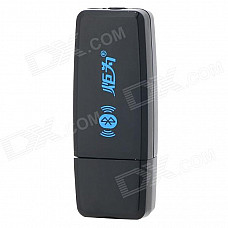 juwei J-002 USB 2.0 Wireless Bluetooth V2.1 Receiver - Black