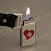 6530 Four Leaves Zinc Alloy Butane Lighter w/ Keyring - Silver