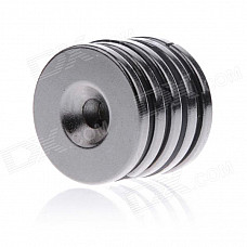 DSC-0531 Strong Round Hole NdFeB Magnet - Silver (5 PCS / 25 x 3mm)