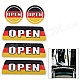 03 Germany Flag Pattern Reflective Car Door / Trunk Sticker - White + Black + Multicolored (6 PCS)