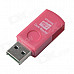2-in-1 USB 2.0 / Micro USB OTG TF Card Reader for OTG Smartphones and PCs - Deep Pink