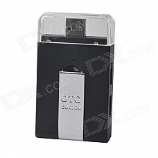 Multi-in-1 Micro USB OTG 2.0 Hub / SD(HC) / TF Card Reader / Mobile Phone Stand - Black