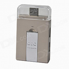 Multi-in-1 Micro USB OTG 2.0 HUB / SD(HC) / TF Card Reader / Mobile Phone Stand - Champagne