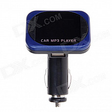 C&Q C&Q-819A 1.2" LED Screen Wireless FM Modulator Car MP3 Player w/ Remote Control - Black + Blue