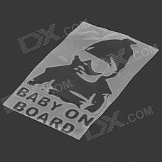 Baby on Board Reflective Car Sticker - Black