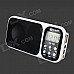 Hi-Rice SD-102 Mini Portable 1.2" Screen Media Player Speaker w/ FM / TF - White + Black