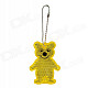 Salzmann 40020 Cute Bear Style Reflective Acrylic Keychain - Silver + Yellow