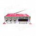 Kinrener HY502 160W 2-CH Hi-Fi Amplifier MP3 Player w/ FM / SD / USB for Car / Motorcycle - Red