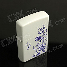 Blue And White Porcelain Pattern Oil Cigarette Lighter - Blue + White