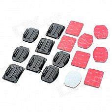 TOZ TZ-GP150 4-Curved + 4-Flat Adhesive Mount Bracket Set for GoPro Hero 2 / 3 / 3+ - Black + Red