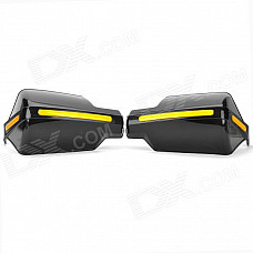 Motorcycle Modification Anti-Shock Handlebar Wind Shield Gauntlets - Black + Yellow