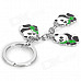 XM-312 Cute Panda Style Keychain - White + Reed Green + Multi-Colored