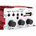 Kinrener MA700 12V 500W 2-Channel Bass / Treble Car Amplifier HiFi w/ USB FM MP3 - Red