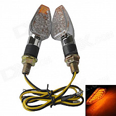 Short Handle Motorcycle Bike 2W 112lm 15-LED Yellow Steering / Signal Lights (12V / 2 PCS)