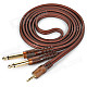 JinJiang 3.5mm to 2-6.35mm Plug Audio Signal Cable - Brownish Red (1.5m)