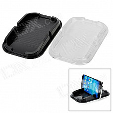 Rubber Non-Slip Mat Pad for Cellphone - Black / Transparent (2 PCS)