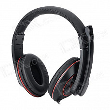 DANYIN DT-2208 3.5mm Wired Headband Headphone - Black + Red