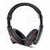 DANYIN DT-2208 3.5mm Wired Headband Headphone - Black + Red