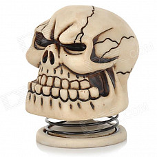 Cool Skull Style 5W Portable Speaker w/ 3.5mm Jack - Off-White + Black