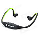 Rechargeable Sports Music Bluetooth V3.0 Headset w/ Microphone - Black + Green