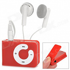 B001 Mini MP3 Player w/ TF Card Slot / 3.5mm Earphone / USB Cable - Red + White (16G)