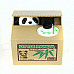 Super Cute Panda Automatically Piggy Coin Bank - Khaki + White (2 x AA)