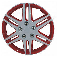 14 Inch ABS Car Wheel Hub Cover - Red + Silver (4 PCS)