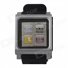 HH060 Wrist Watch Style Protective Wrist Watch Band Case for IPOD NANO 6 - Silver