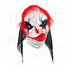 HMXC001 Scary Funny Clown Style Mask for Costume Party / Halloween - White + Red