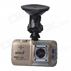 DYXC D-101 3.0" TFT 12.0 MP WDR HD 1080P Wide Angle Car DVR Camcorder w/ G-sensor - Champagne Gold