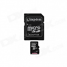 Kingston 64GB microSDXC Class 10 Flash Memory Card with SD Adapter