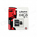 Kingston 64GB microSDXC Class 10 Flash Memory Card with SD Adapter