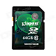 Kingston 64GB SDXC Class 10 UHS-I Flash Memory Card