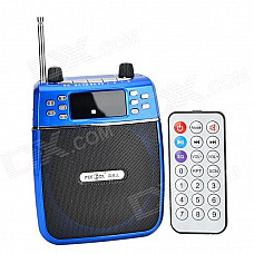 PC503 Multi-functional Portable Speaker w/ Mic / Remote Controller - Black + Dark Blue