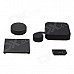 BZ119 4-in-1 Silicone Camera Lens + Interface + Housing + Battery Cap Set for GoPro Hero3+ - Black