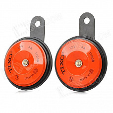 TIXO DL128 DIY 12V Klaxon Electric Horn for Motorcycle - Orange + Black (2 PCS)