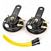 TIXO DL128 DIY 12V Klaxon Electric Horn for Motorcycle - Orange + Black (2 PCS)