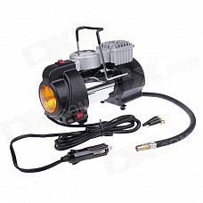 HD-505 Car Air Compressor Pump Inflator with LED Emergency Light - Black + Yellow (DC 12V)