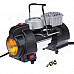 HD-505 Car Air Compressor Pump Inflator with LED Emergency Light - Black + Yellow (DC 12V)