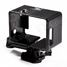 TOZ Portable Plastic Fixed Frame Case w/ Screws + Push Buckle for Gopro Hero 4/ 3+ / 3 / 2 / 1 - Black